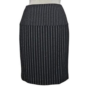 Emanuel by Emanuel Ungaro Black Pinstripe Pencil Skirt Size 4